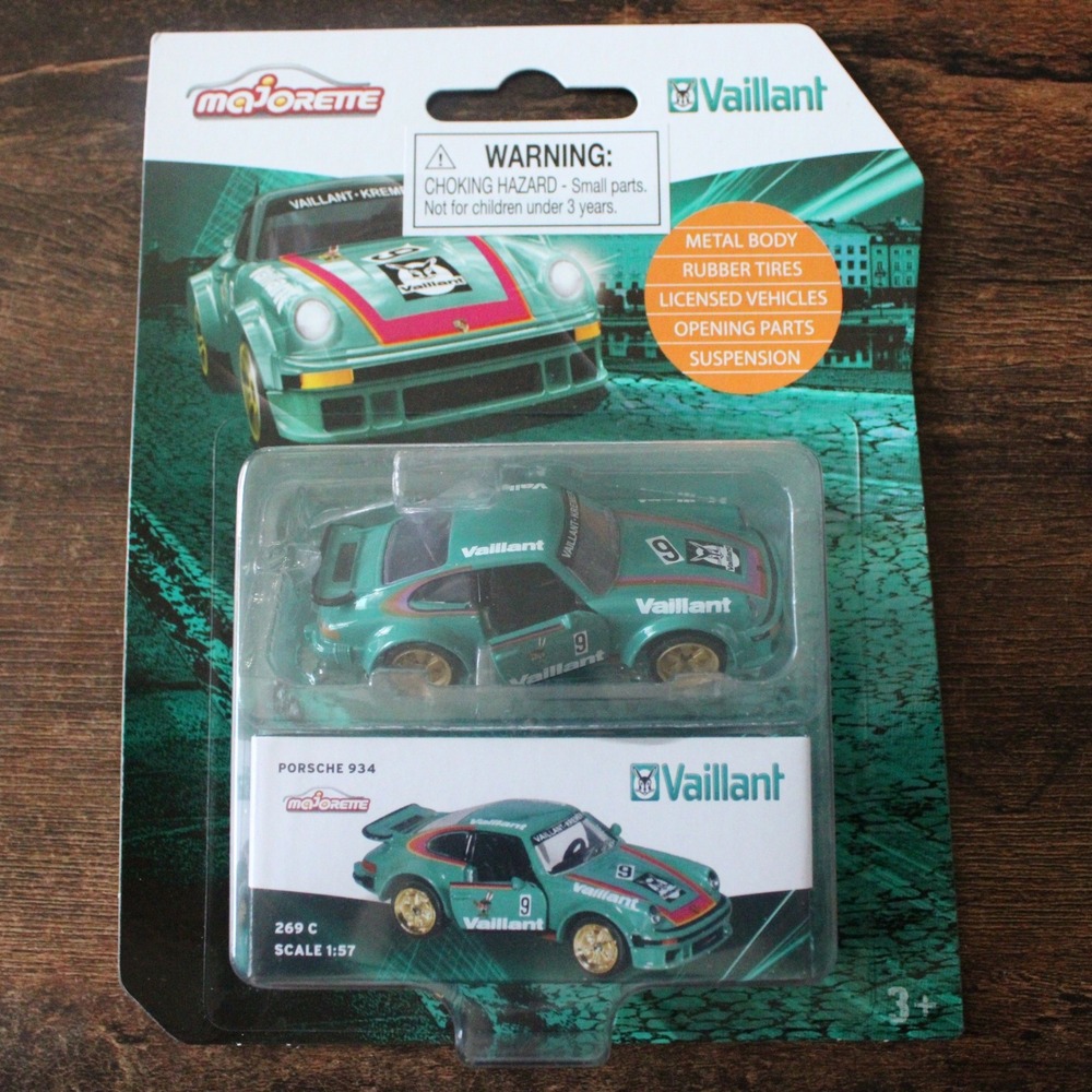 Majorette Porsche 934 Vaillant Green Diecast Car 1:57 Scale Opening Doors 269 C